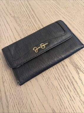 Jessica Simpson Black Wallet with Gold Signature